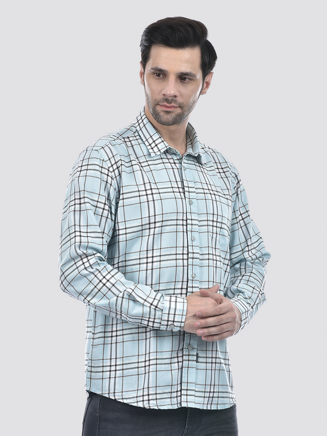 Numero Uno Men Checkered Blue Shirt
